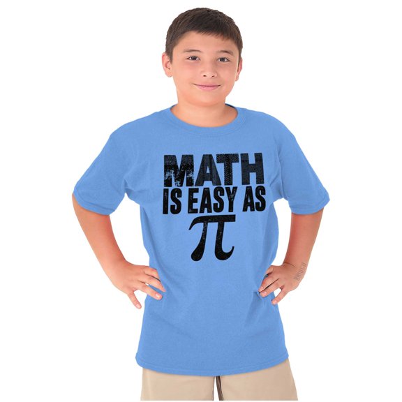 Math Is Easy As Funny Teacher Nerdy Crewneck T Shirts Boy Girl Teen Brisco Brands L