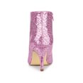 thumbnail image 4 of BLISSFUL STEP Women's Glitter Pointed Toe Stiletto Heels Ankle Boot Pink 10, 4 of 8