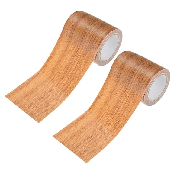 Uxcell 2-Roll Wood Grain Repair Tape, 2.24inch x 15ft Self-Adhesive Wood Floor Tape, Realistic Textured Repair [Chocolate Oak]