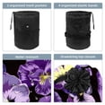 thumbnail image 3 of PhooArto Large Barrel Drawstring Makeup Bag, Purple Pansy Flowers Skull Pattern Travel Cosmetic Bag Portable Make Up Organizer Bag, 3 of 6