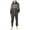 A1-charcoal, variant on Man Hooded Fleece Onesie Pajamas – Aztec Print, Zip-Up, Unisex Non-Footed Sleepwear Jumpsuit for Adults