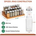 thumbnail image 2 of Countertop Spice Rack with 22 Glass Spice Jars, 3-Tier Bamboo Space Saver Step Shelf Countertop For Kitchen Cabinet Pantry, Printed Spice Labels, Chalk rd and Funnel Included, 2 of 7