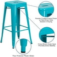 thumbnail image 5 of Home Square 30" Metal Backless Bar Stool in Crystal Blue - Set of 3, 5 of 6