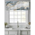 thumbnail image 2 of Abstract Marble Valances for Windows Navy Blue Gold Gradient Wave Texture Kitchen Valance Curtain Rod Pocket Small Curtains for Cafe Bathroom Laundry Basement 42" x 18", 2 of 8