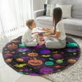 thumbnail image 3 of Rainbow Halloween Pumpkins Pattern Round Blanket,Comfortable Soft Flannel Throw Blanket,All Season,Warm Lightweight Blankets for Sofa Bed Couch Living Room Chair 47"x47", 3 of 5