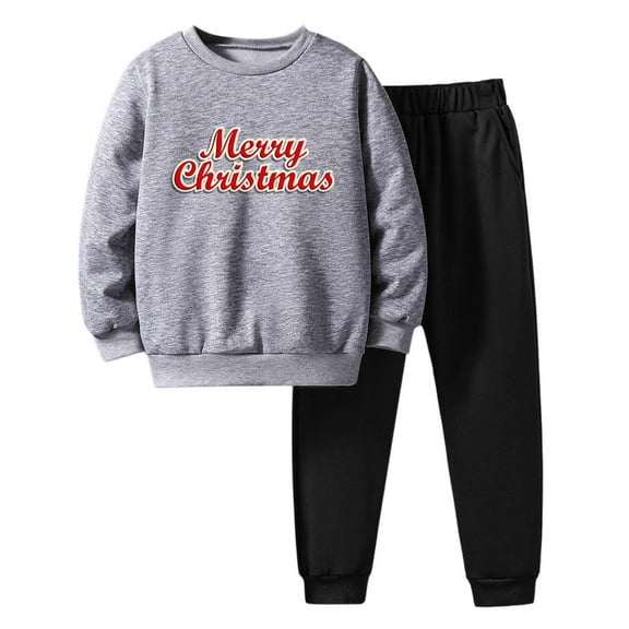 adviicd Boy Clothes Set Boys 2 Pieces Set Long Sleeve Tops Pants Outfits Boys Clothes Set (Dark Gray,7-8 Years)