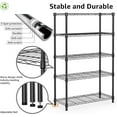 thumbnail image 3 of M MZG 5 Tier Wire Shelf, Metal Storage Shelves,13.7" D x 23.6" W x 62.4" H, Kitchen Pantry Shelving Units,1250 lbs Capacity, Black, 3 of 9
