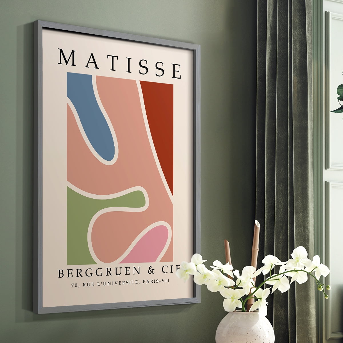 Matisse CCCXXXI in Gray Solid Wood 11 x 14 Framed Print