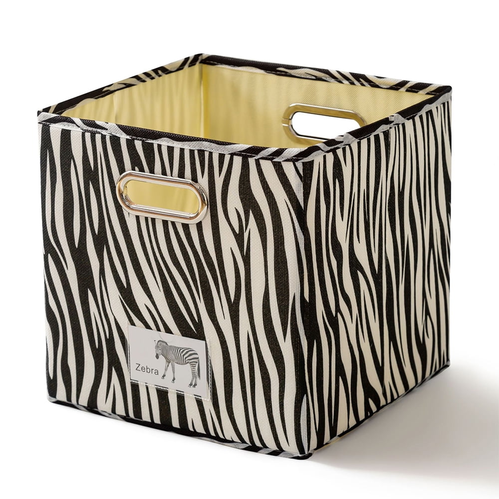 Goory Foldable Storage Cube Basket Bins Stackable Fabric Storage Box with Handle, Great for