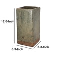 thumbnail image 5 of Textured Ceramic Planter In Square Shape, Large, Slate Gray and Brown, 5 of 6