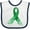 White and Navy, variant on Inktastic Cerebral Palsy Awareness- Green Ribbon Made of Hearts Boys or Girls Baby Bib