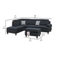 thumbnail image 4 of Benjara Olga 3 Piece L Shape Sectional Sofa with Ottoman- 2 Throw Pillows- Black, 4 of 8