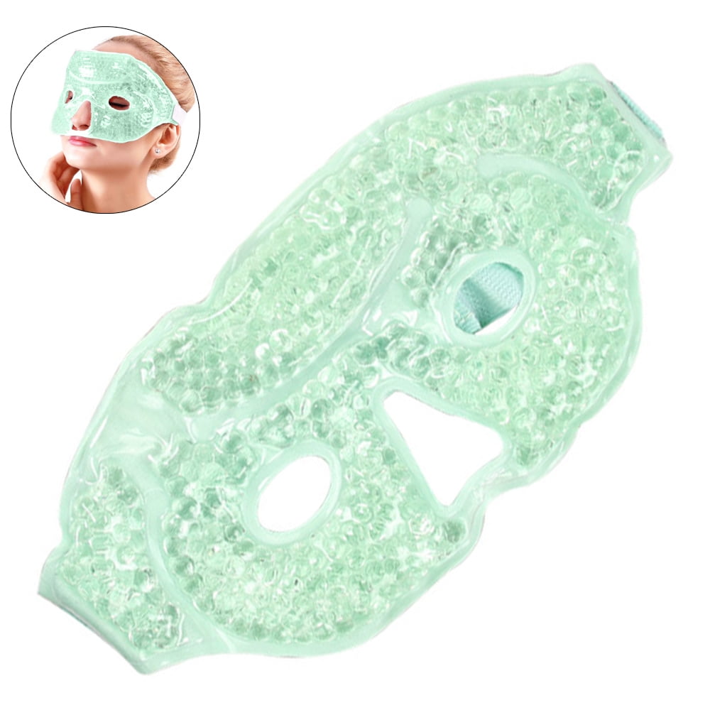 Ice Face/Eye Mask for Woman Man, Heated Warm Cooling Reusable Gel Beads