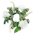 thumbnail image 3 of veasfak Candle Rings Wreaths Artificial Candle Wreath for Tabletop Halloween Wedding White, 3 of 9
