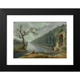 thumbnail image 2 of Hubert Robert 14x11 Black Modern Framed Museum Art Print Titled - Garden Scene with a Canal, 2 of 5