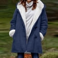 thumbnail image 2 of HAiming Women Hooded Coat Plus Size Fleece Long Sleeve Zip up Jacket Winter Fuzzy Warm Casual Long Outwear with Pocket, 2 of 6
