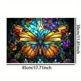 thumbnail image 5 of Butterflies Colorful Stained Glass Placemats Set of 4, Washable Table Mats Woven Heat Resistant Wipeable Indoor Outdoor Kitchen Farmhouse Dining Table Linens Coffee Place Mats 12x18 Inch, 5 of 5
