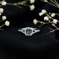 thumbnail image 3 of Rosec Jewels London Blue Topaz Princess Cut Engagement Ring - Natural Blue Topaz Diamond Ring - AAA Quality - with Jewelry Box, 14K White Gold, US 12.00, 3 of 7