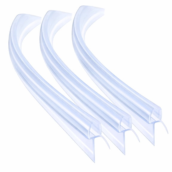 Curved Shower Door Seal 3 Pack 40cm Long 12mm Soft Lip PVC Replacement Seal for Round Shower