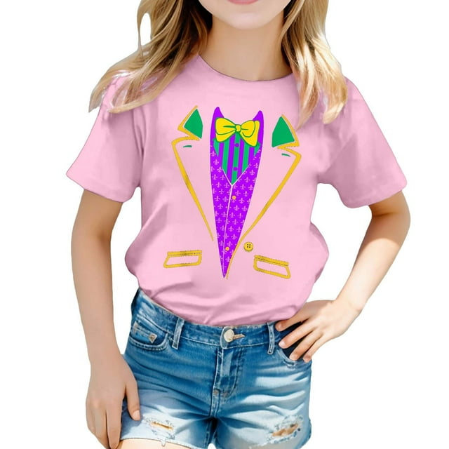 HNMKIU Chemise Décontractée Imprimée à Col Rond Manches Courtes pour Filles Tendance pour l'Été Tee-Shirt à la Mode pour un Usage Quotidien Haut Polyvalent pour Tenue Décontractée Élégante pour Filles