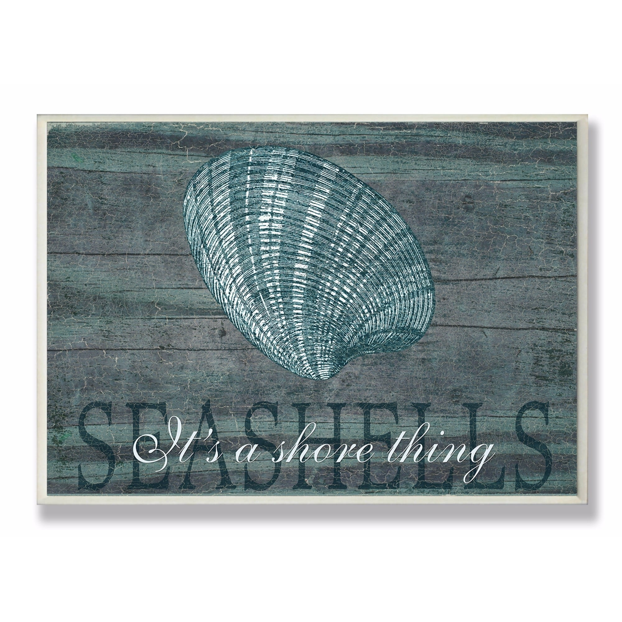 The Stupell Home Decor Collection It's A Shore Thing Seashell Oversized Wall Plaque Art, 12.5 x 0.5 x 18.5