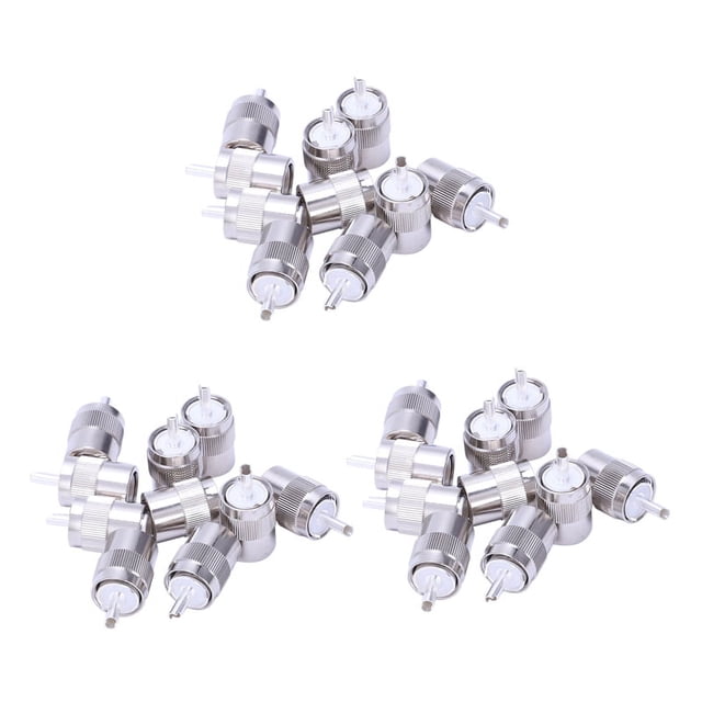 30Pcs Connector UHF Male PL259 Plug Solder RG8 RG213 LMR400 7D- Cable Silver