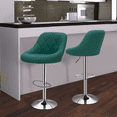 thumbnail image 4 of MoNiBloom Bar Stools Set of 4, Swivel Counter Height Barstools, Adjustable Height Kitchen Stools Chairs with Backrest, Teal Green, 4 of 10