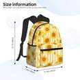 thumbnail image 2 of Pofeuu Yellow White Striped Sunflower Print Laptop Backpack Travel Canvas Backpack for School Lightweight and Comfortable Backpack College Backpack Schoolbag, 2 of 6