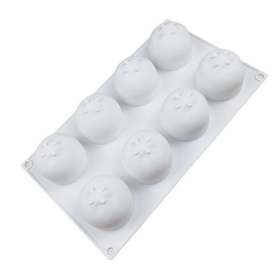 WEIWEIGG 8-Cavity Peach Silicone Baking Mold, Food-Safe Non-Stick Cake Pan for French Desserts & Jelly, Dishwasher Safe DIY Soap/Candle Mold, Oven-to-Freezer Use