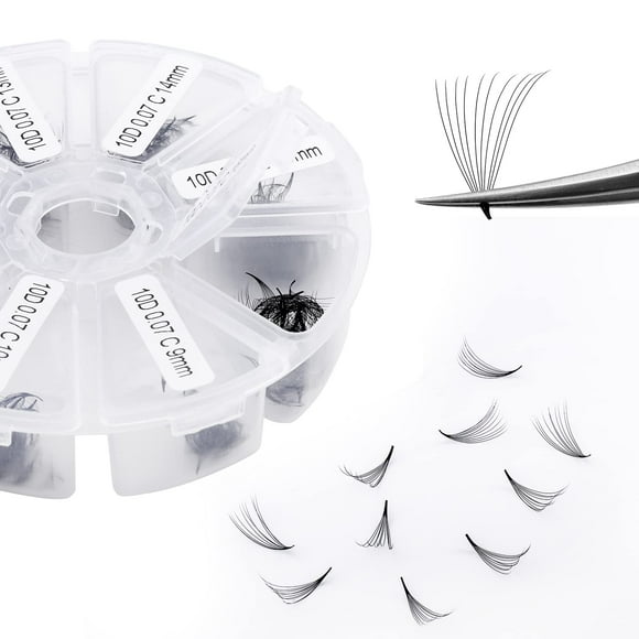 Extensiones de pestañas Volume Lash Extensions WENDY LASHES 10D, ventiladores prefabricados, 500 unidades