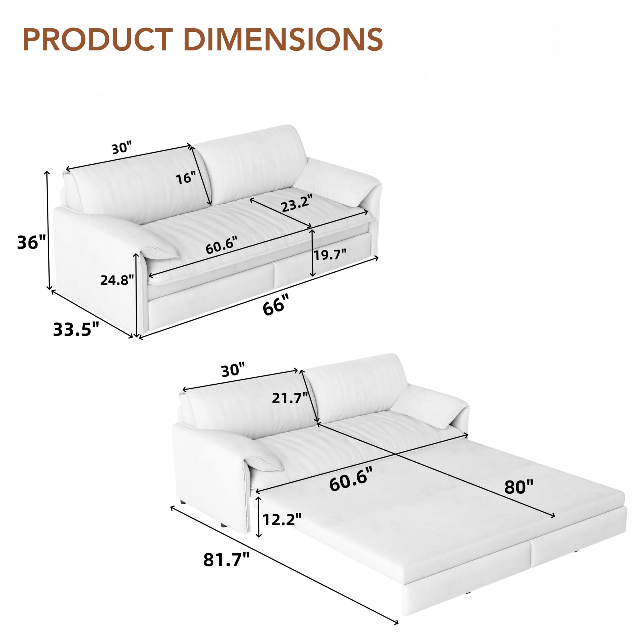 3-in-1 Queen Pull Out Sofa Bed, 66" Velvet Convertible Sleeper Couch with Deep Seat & Storage Pocket, Modern Folding Futon Sofa Bed, Beige