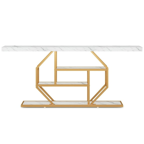 Resenkos Entryway Table, Console Sofa Table,4-Tier Console Table, 70.9 inch Sofa Table Accent Table with Storage Shelves