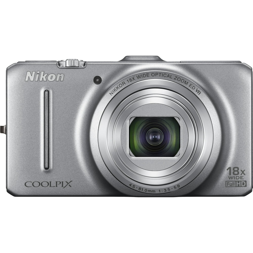 Nikon Coolpix S9300 16 Megapixel Compact Camera, Silver - Walmart.com - Walmart.com