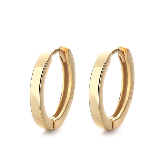 Amy and Annette 14K Gold Plating over Sterling Silver Huggie 16 mm Hoop Earrings