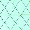 thumbnail image 1 of Ahgly Company Machine Washable Indoor Square Solid Turquoise Blue Modern Area Rugs, 7' Square, 1 of 4