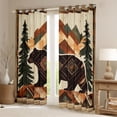 thumbnail image 2 of Manfei Animal Bear Blackout Curtains Set of 2 (52x84 Each) for Children Teens,Abstract Geometric Window Curtains,Rustic Cabin Curtains and Drapes,Luxury Bedroom Decor, 2 of 6