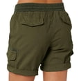 thumbnail image 3 of Women's Cargo Shorts Casual Fashion A-line Versatile Solid Color Multi-Pocket High Waist Shorts Comfy Loose Wide Leg Short, 3 of 4