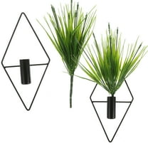 2 Pcs Planter Outdoor Wall-mounted Potted Artificial Grass Ornament