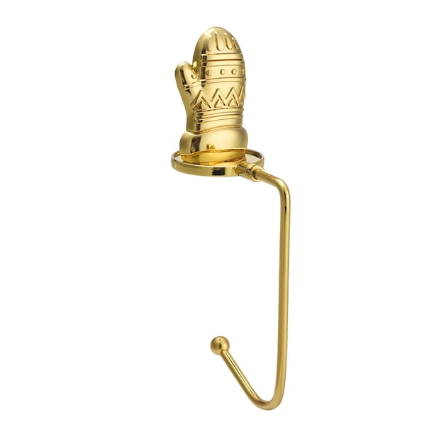 Gancho metálico para medias navideñas para repisa de chimenea - Perchas de aleación resistentes, para 8,8 libras, ajustables para repisas gruesas o finas, sin necesidad de clavos (1 paquete)