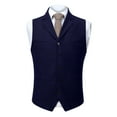 thumbnail image 2 of BiZtdJrK Solid Dress Vests for Men Notched Lapel Single Breasted Sleeveless Casual Work Suit Jackets Business formal Vest with Pockets Navy L, 2 of 6