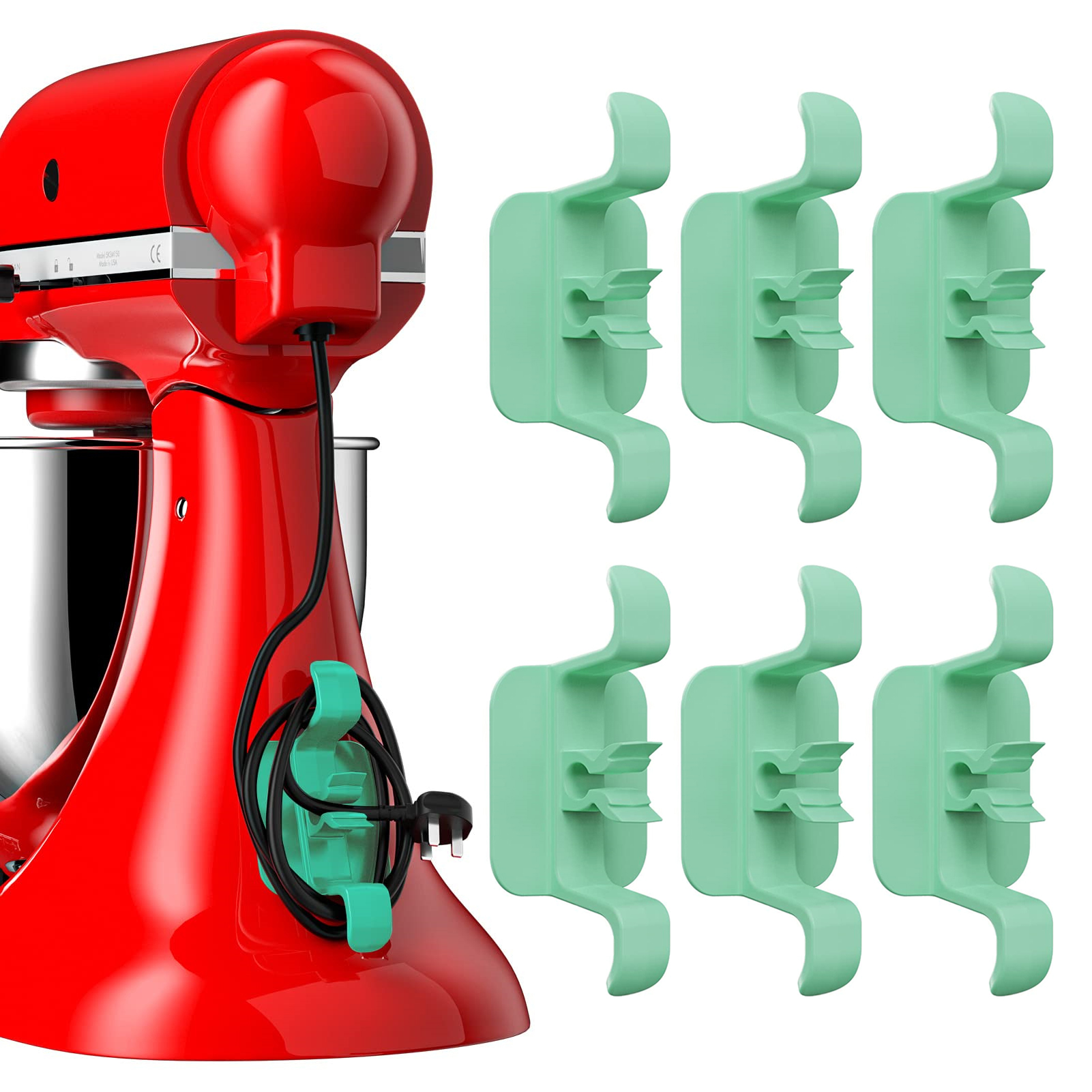 Pack of 6 Appliance Cord Organizer Stick on Kitchen Appliance Cord