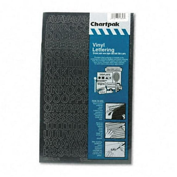 Chartpak  Press-On Vinyl Letters & Numbers - Black - 1/2in.h - 201/Pack