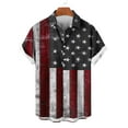 thumbnail image 4 of Men's 4th of July T-Shirt Turn-Down Collar Blouse Button Down V Neck Tops Independence Day Shirts Red White Blue Stars Graphic Tee Short Sleeve Top Summer Dress Shirt Trendy Casual 2025, 4 of 6