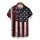 thumbnail image 4 of Mens Casual Manga Corta Botón Abajo Camisas, Cuello de Vuelta Impresión Del Día de la Independencia para el Verano, Al Aire Libre Y Casual, 4 of 6