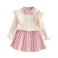 thumbnail image 2 of Cowsor Toddler Girls' Ruffle Cardigan & Pleated Skirt Set – Knitted, Cute (1-6Y), 2 of 7