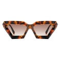 thumbnail image 1 of Geometric Trapezoid Sunglasses Modern Gem Cut Frame Bold Style UV400 Brown Tort, 1 of 4