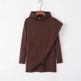 thumbnail image 2 of Vedolay Trendy Tops for Women Women's Oversized Half Zip Sweatshirt Crewneck Long Sleeve Pullover Hoodie Clothes,Brown XXL, 2 of 4