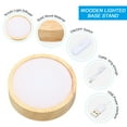 thumbnail image 3 of Uxcell 3.1" Wooden LED Light Base, 2pcs Wood Light Display Base Stand for 3D Crystal Stone, White Light Color, 3 of 6