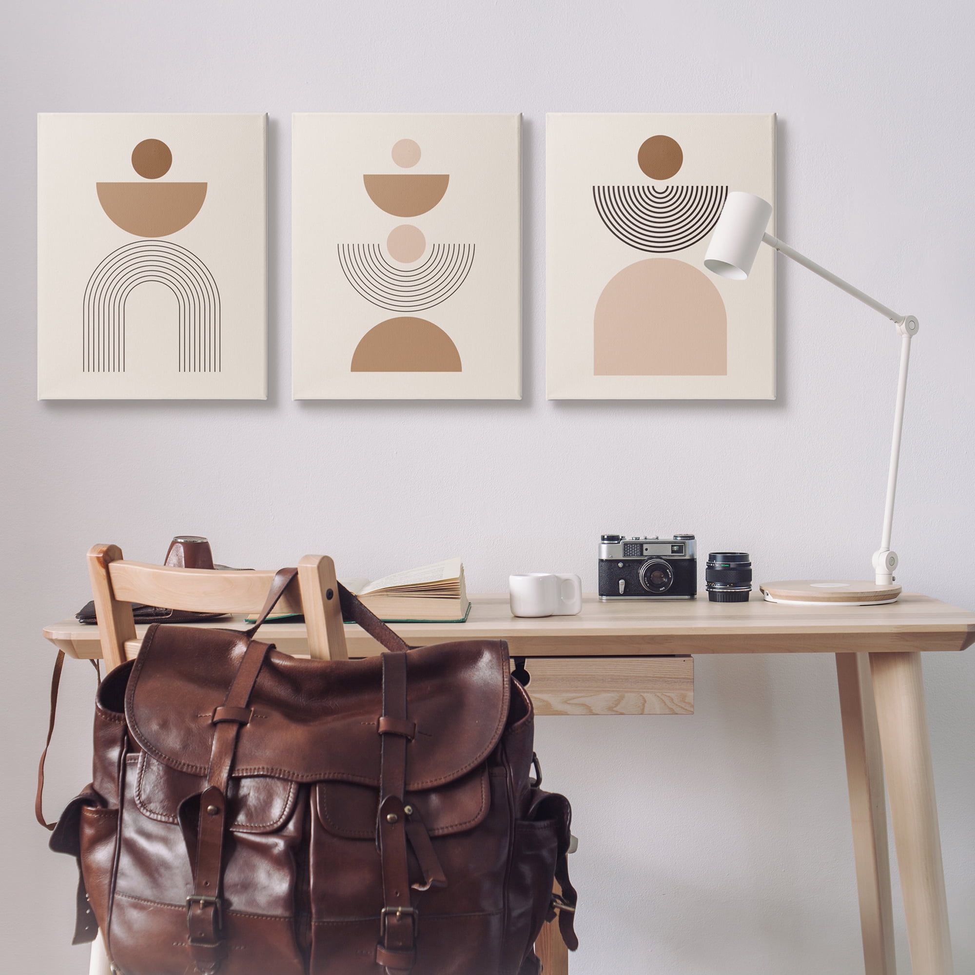 Stupell Industries Contemporary Boho Shapes Abstract Painting Gallery Wrapped Canvas Print Wall Art, 24 x 30, Set of 3