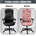 thumbnail image 4 of Renewold Red Heart Graffiti Office Chair Cover Computer Desk Chair Cover Anti-slip Decorative High Back Chair Slipcover with Elastic Bottom for Home Office Valentines Day Decor, S, 4 of 7